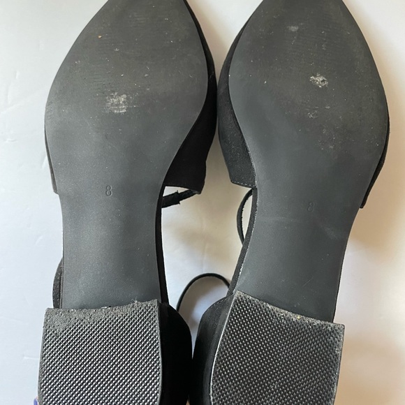 ASOS black suede low heel with cross cross strap at ankle, size UK 8 (Womens 10) - Picture 3 of 4